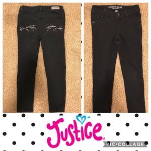 Justice Black Skinny Jean Jeggings 8
